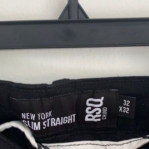 RSQ Slim Straight Black Chino